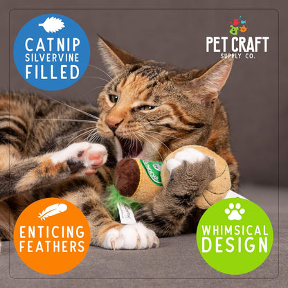 Silly Snacks and Funny Food Crinkle Cuddling Catnip and Silvervine Interactive Cat Toys - Great for Indoor Cats, Kittens or Medium Breeds