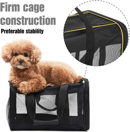 Scratchme Pet Travel Carrier Soft Sided Portable Bag for Cats, Small Dogs, Kittens or Puppies, Collapsible, Durable, Airline Approved, Carry Your Pet with You Safely and Comfortably (M)